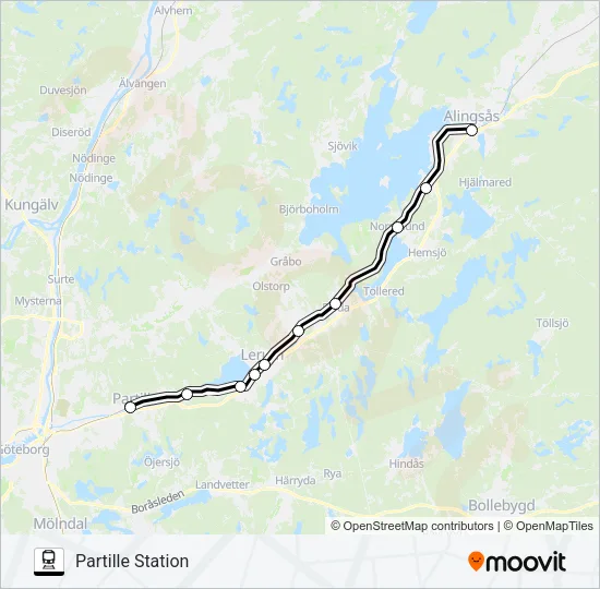VÄSTTÅGEN  Line Map