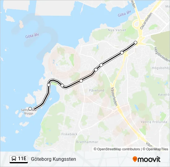 11E Bus Line Map