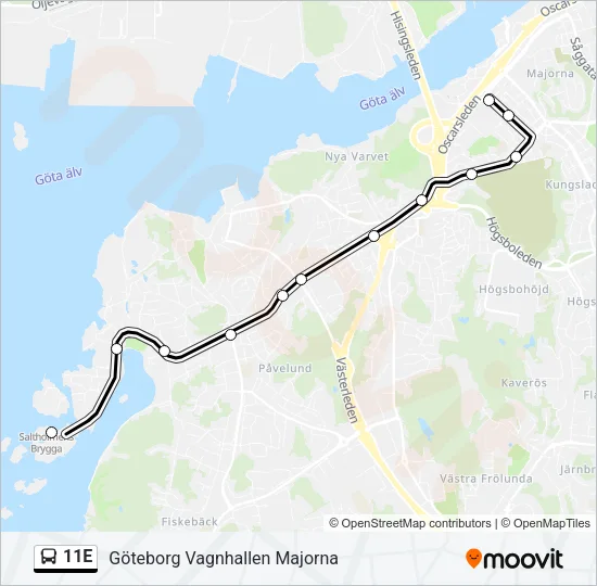 11E Bus Line Map