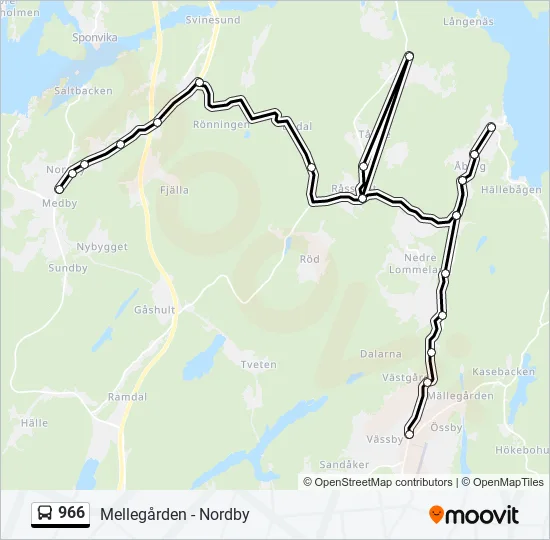 966 Bus Line Map