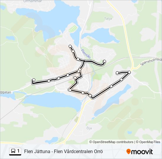 1 bus Line Map