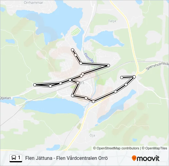 1 Bus Line Map