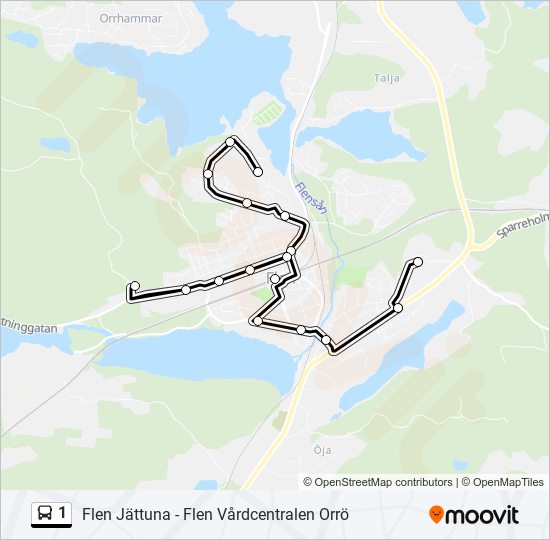 1 bus Line Map