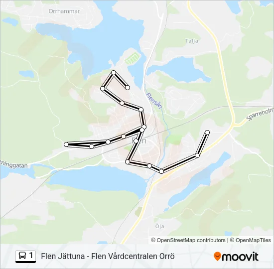 1 Bus Line Map