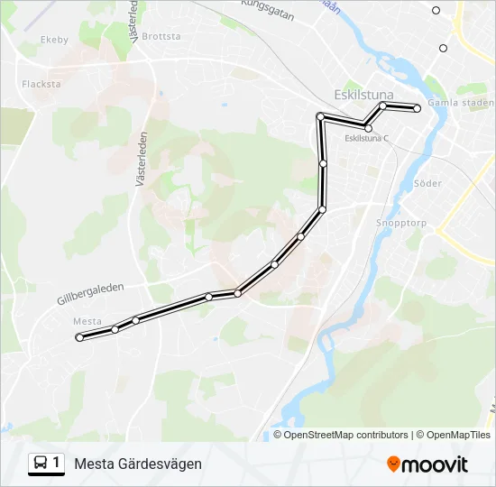 1 Bus Line Map