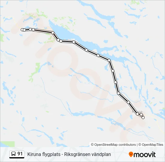 91 Bus Line Map