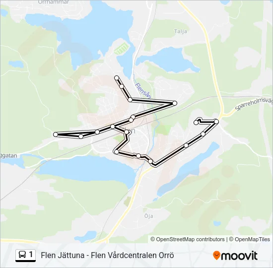 1 Bus Line Map