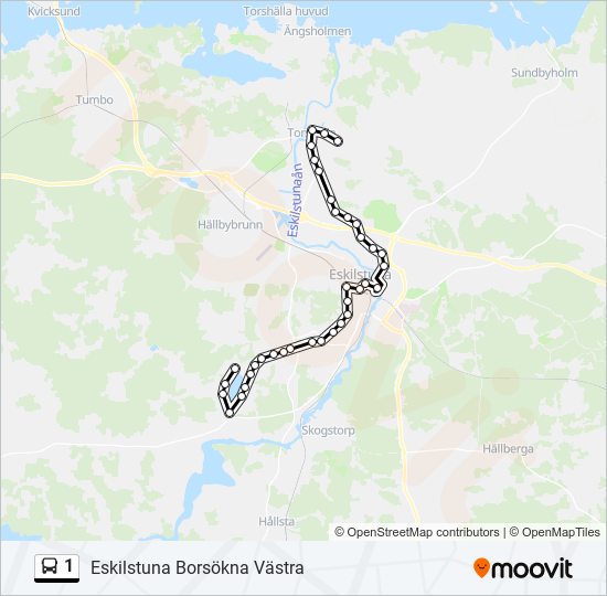 1 bus Line Map