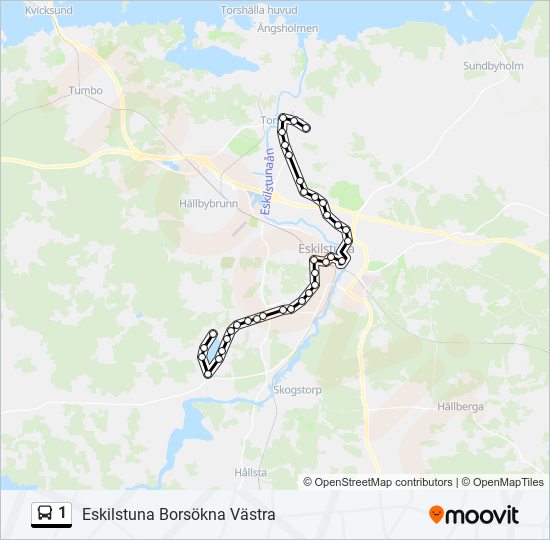 1 bus Line Map