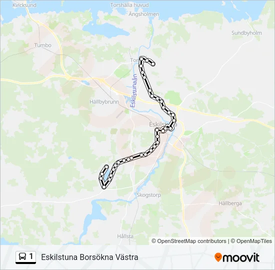 1 Bus Line Map