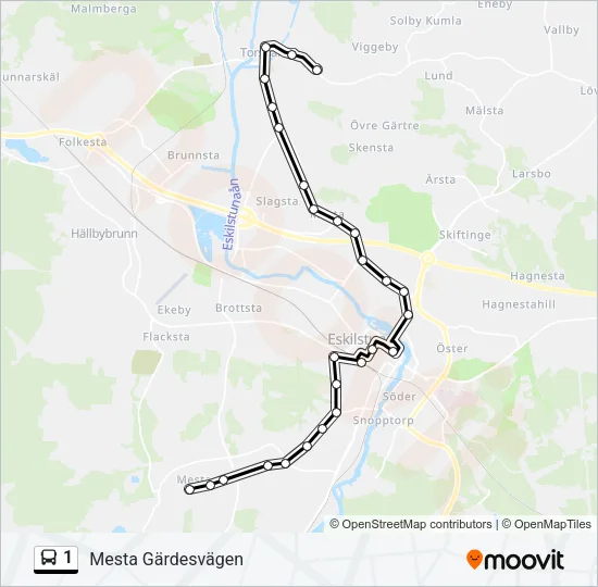 1 Bus Line Map