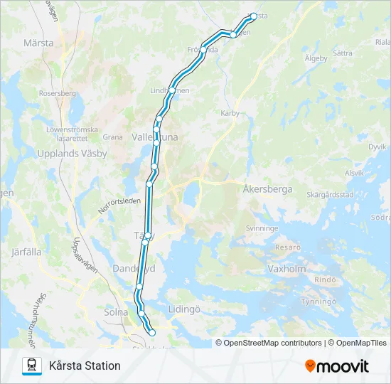 ROSLAGSBANAN Train Line Map