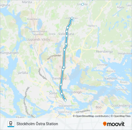 ROSLAGSBANAN Train Line Map