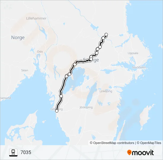 FALUN CENTRALSTATION - GÖTEBORG CENTRALSTATION  Line Map