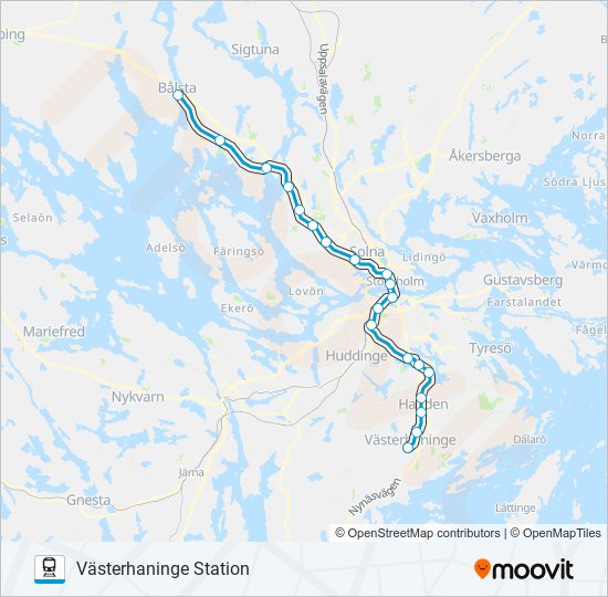 PENDELTÅG train Line Map