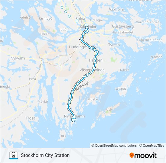 PENDELTÅG train Line Map