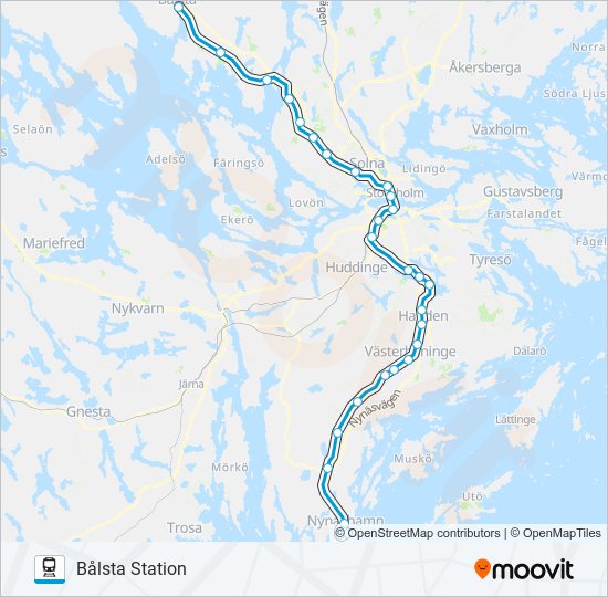 PENDELTÅG train Line Map