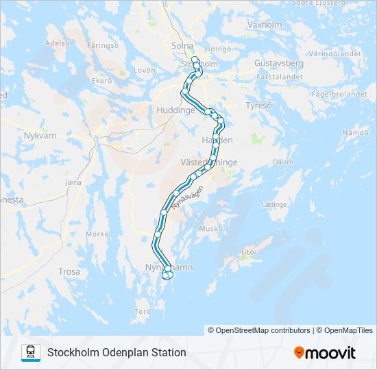 PENDELTÅG train Line Map