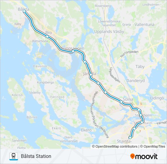 PENDELTÅG train Line Map