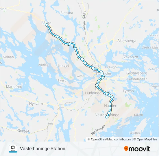 PENDELTÅG Train Line Map