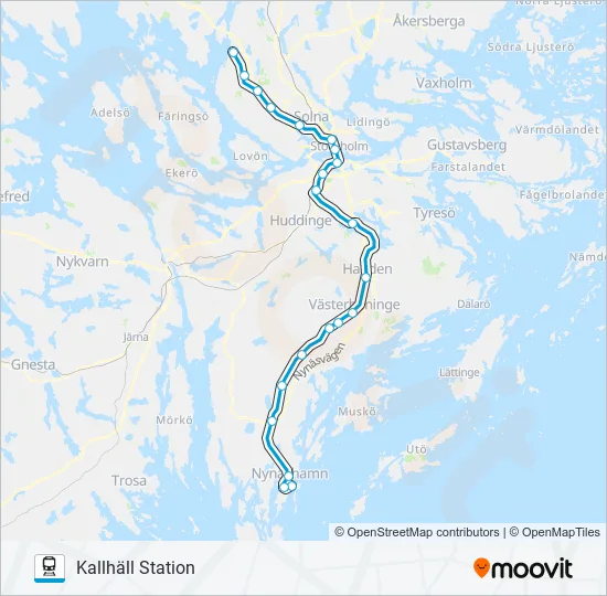 PENDELTÅG tåg Linje karta