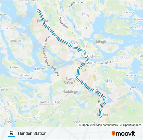 PENDELTÅG Train Line Map