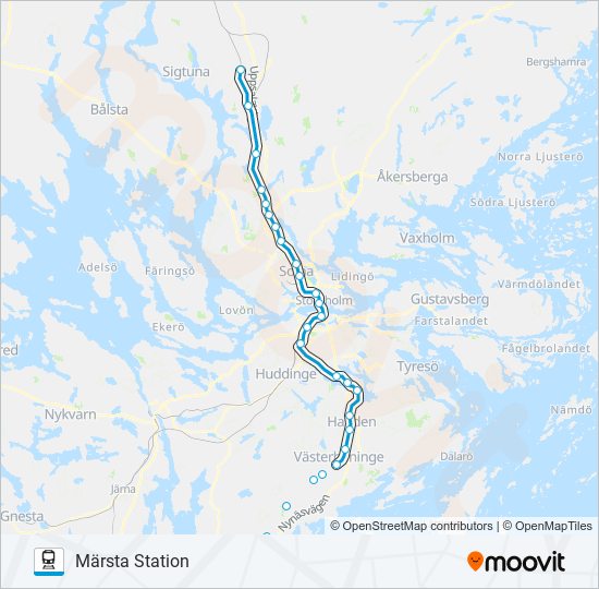 PENDELTÅG train Line Map