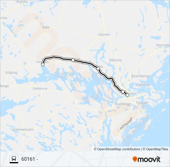 STOCKHOLM CENTRALSTATION - VÄSTERÅS CENTRALSTATION bus Line Map