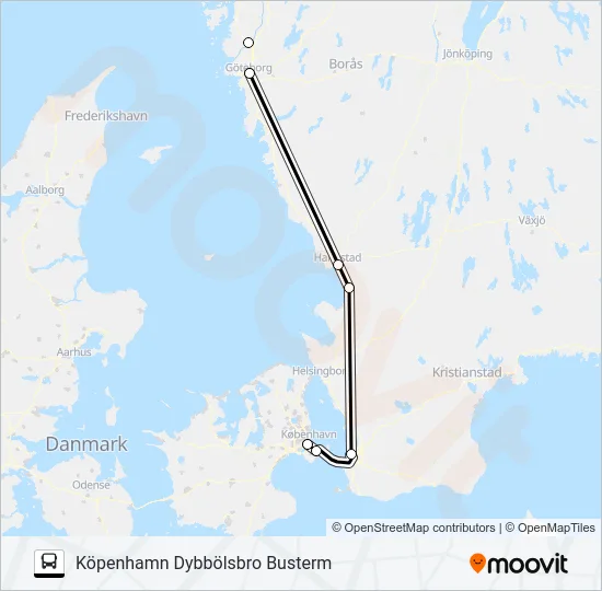 OSLO BUSSTERMINAL - HAMBURG ZOB/BUS-PORT Bus Line Map