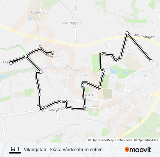 1 bus Line Map