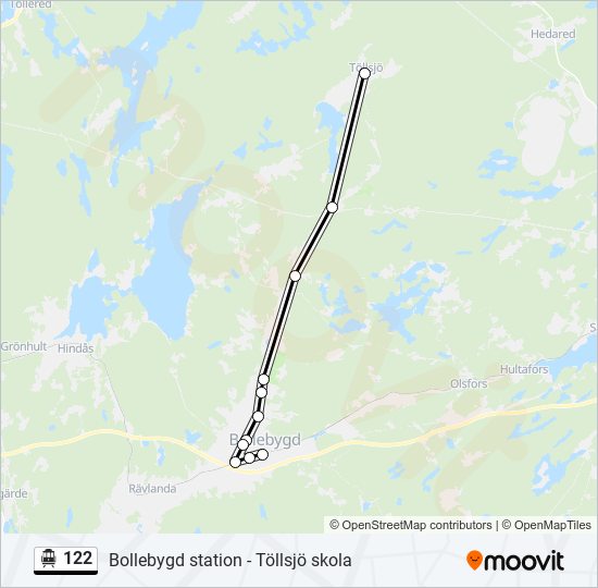 122 spårvagn Linje karta