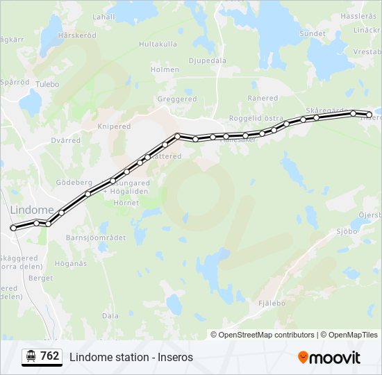 762 spårvagn Linje karta