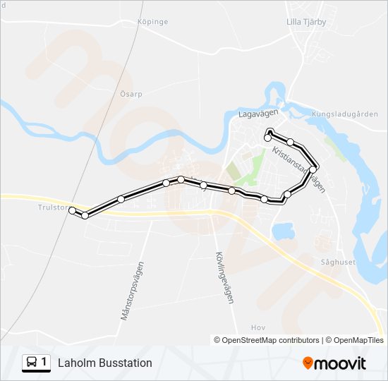 1 bus Line Map