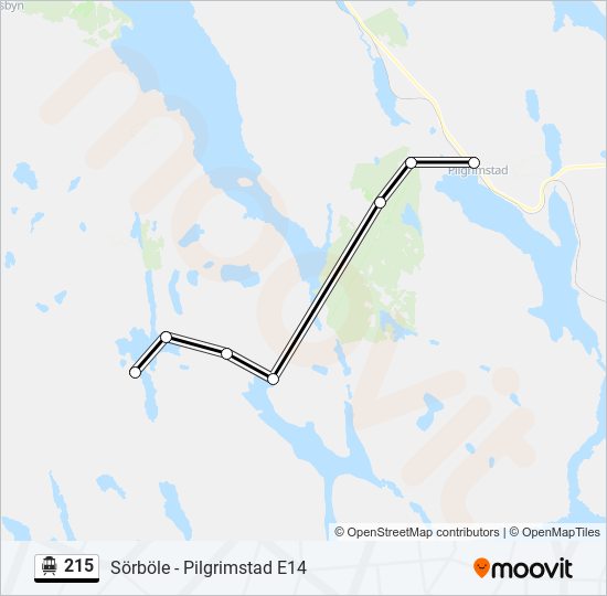 215 spårvagn Linje karta