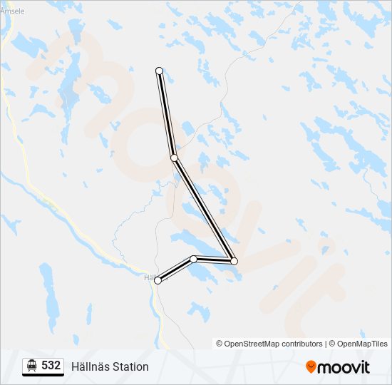 532 spårvagn Linje karta