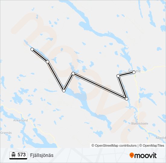 573 spårvagn Linje karta