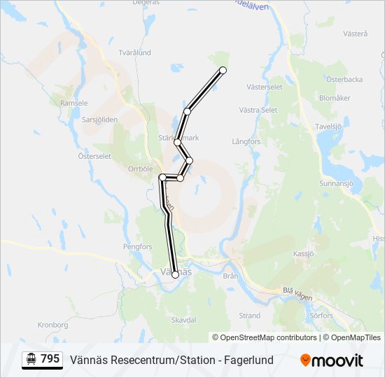 795 spårvagn Linje karta