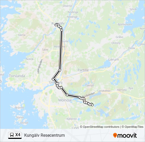 x4 Route: Schedules, Stops & Maps - Kungälv Resecentrum (Updated)