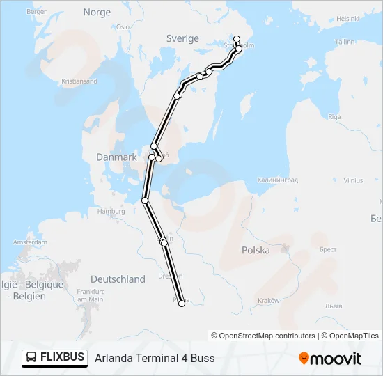 FLIXBUS Bus Line Map