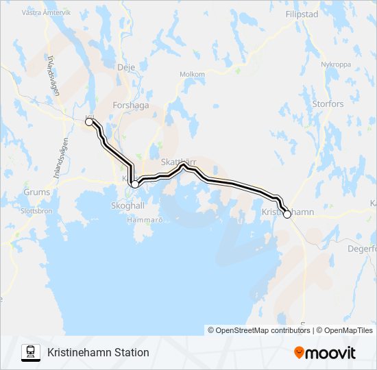 KIL STATION - KRISTINEHAMN STATION train Line Map