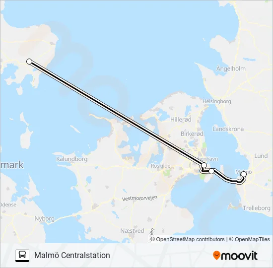 ÅRHUS H - MALMÖ CENTRALSTATION  Line Map