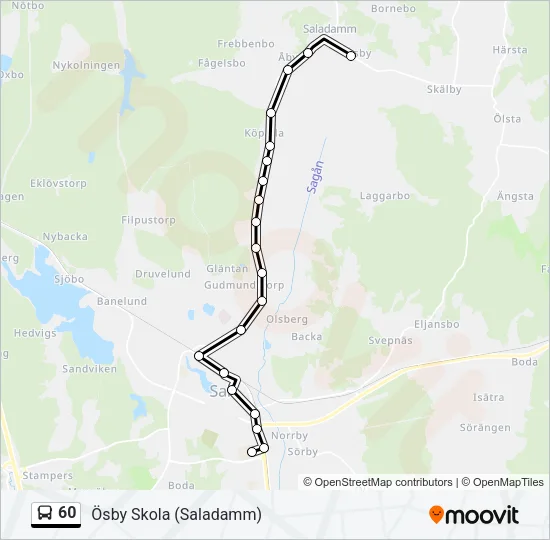 60 Bus Line Map
