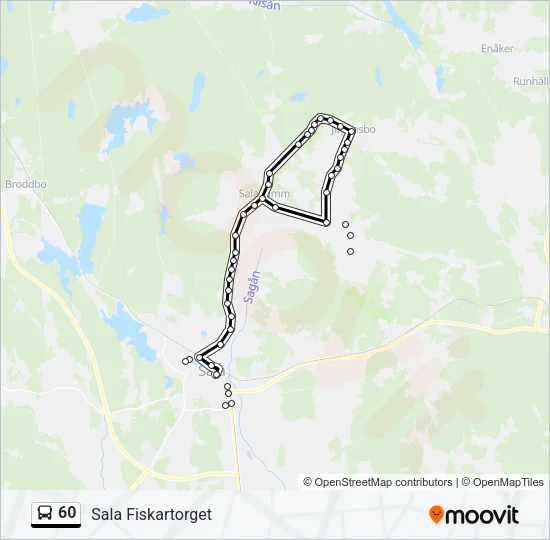 60 Bus Line Map
