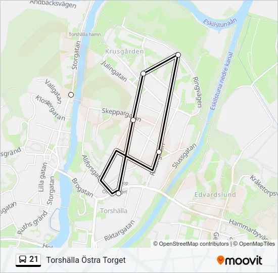 21 Bus Line Map