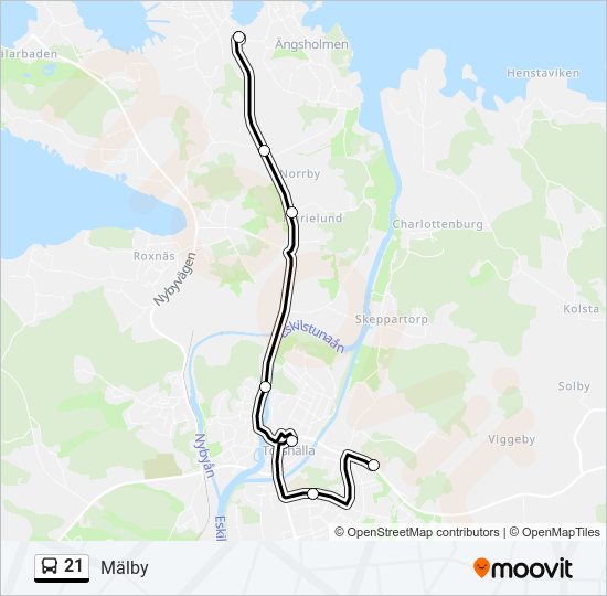 21 bus Line Map