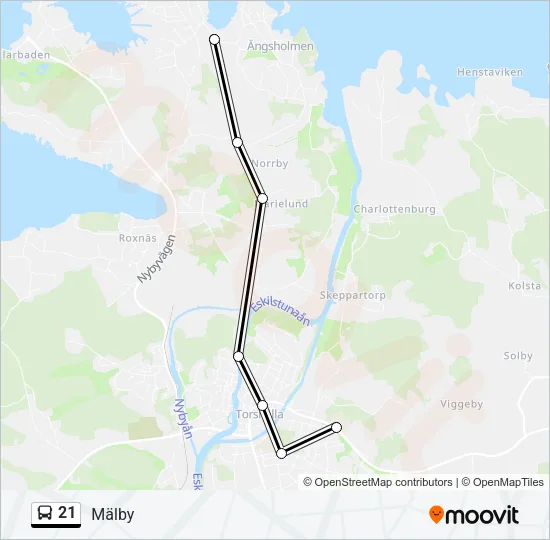 21 Bus Line Map