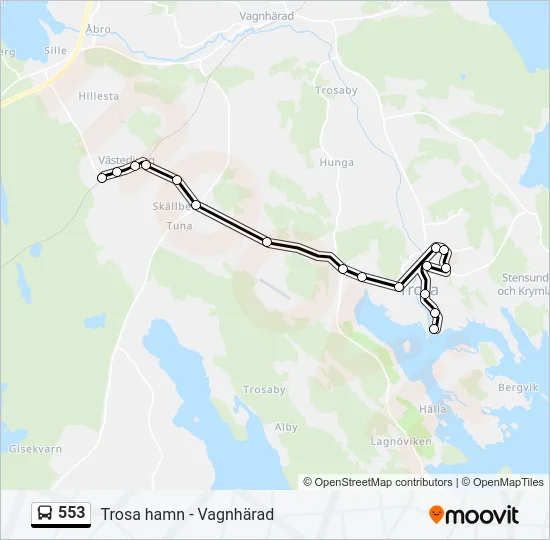 553 Bus Line Map