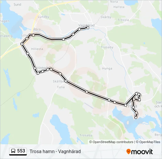 553 Bus Line Map
