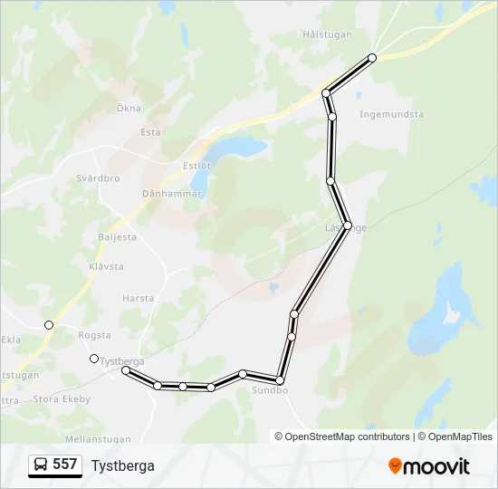 557 Bus Line Map
