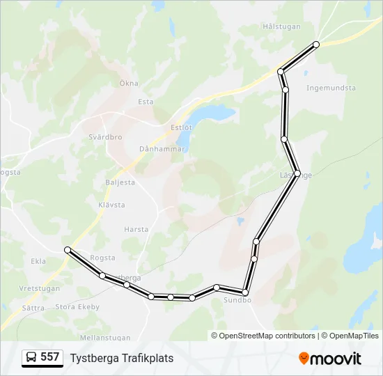557 Bus Line Map